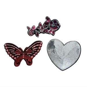 Set of 3 Patches for Sewing Or Sticking to Clothes Backpacks Handbags Etc/ 6 in